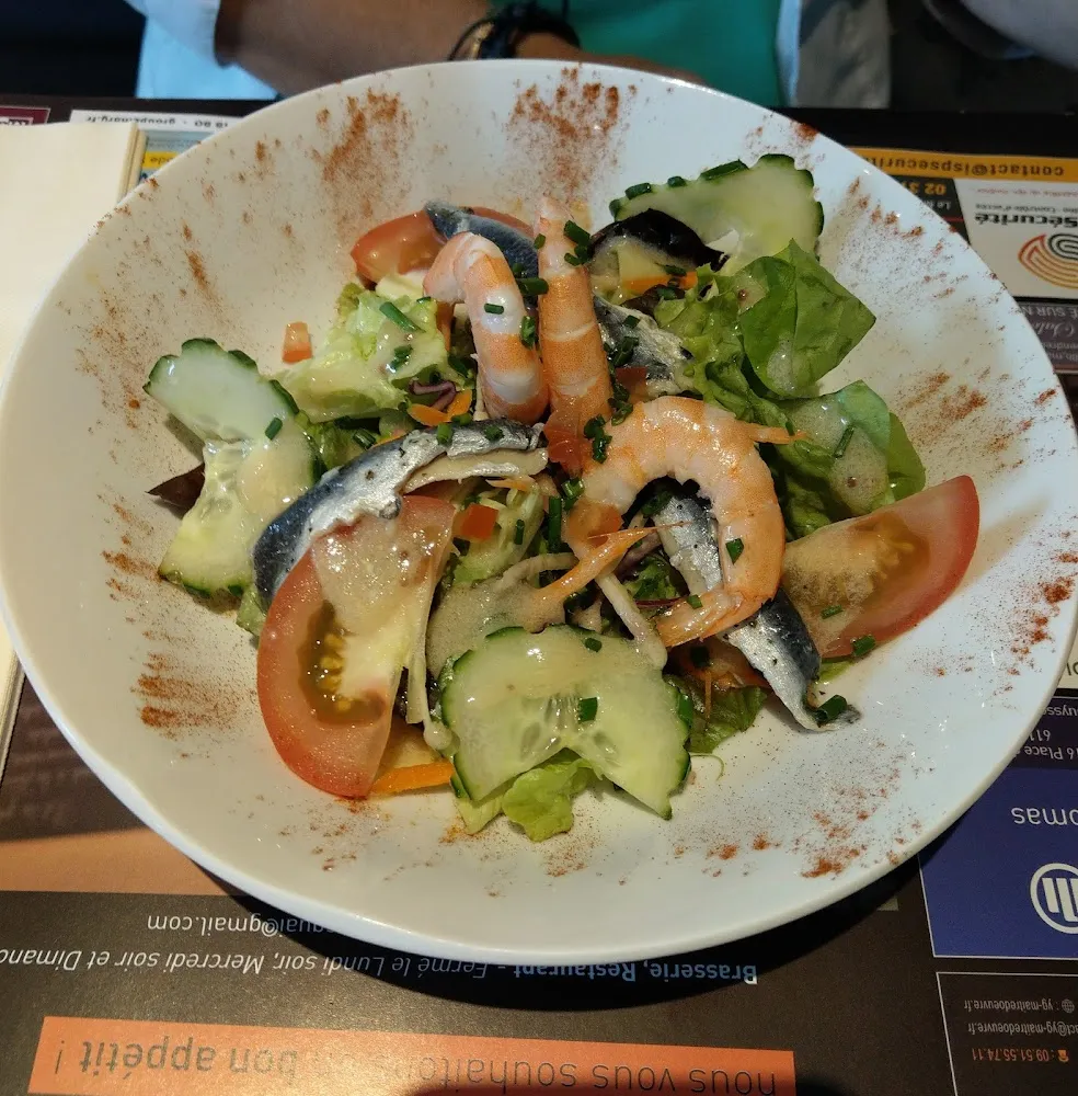 Salade de Sardines Marinées Au Basilic Et Crevettes